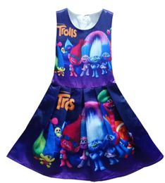 2017 Summer Trolls Dresses for Girls Princess Birthday Party Dress Children Trolls Costume Kids Clothes Vestido 310Y28357734681