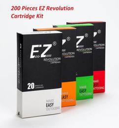 EZ Assorted New Mixed Revolution Tattoo Cartridge Needles RL RS M1 CM for Cartridge Machine Grips Tattoo Supply 200 pcs lot CX2009524071
