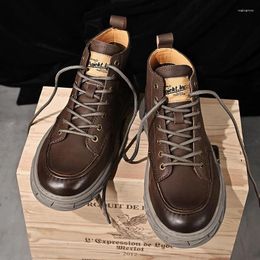 Boots Brand Men Casual Leather Shoes Autumn Outdoor Man Driving Work Safety Street Fashion Male Business Loafers