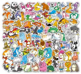 100pcsLot Whole Cartoon Cute Animal Stickers Waterproof Noduplicate Vinyl Sticker Kids Toys For Water Bottle Skateboard Lugg9830693