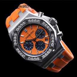 Dress Female AP Watch 26231ST Original Diamond Steel Automatic Mechanical Gauge With A Diameter Of 37mm Orange Panda Face Watch