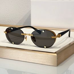 Fashion Sunglasses For Men Women Summer MONSIEUR 153C Designer Outdoor Catwalk Beach Style Anti-Ultraviolet UV400 Retro Popular Plate Oval Frame Glasses Random Box