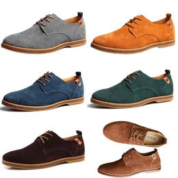 New men's casual shoes 45 suede leather shoes 46 47 large men's shoes lace up