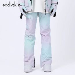 Suits ODDIVSKI Trend Ski Pants Thick Slim Waterproof Breathable Heat Men And Women Single And Double Ski Clothes