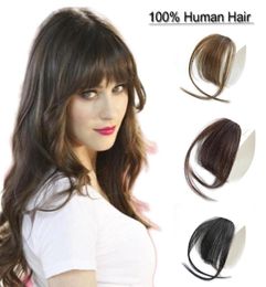 Clip in bangs hair extensions human hair air bangsfringe hairpieces hand made tied bangs for women8789655