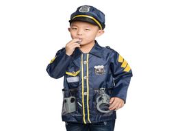 Kids Child Police icer Policeman Cop Costume Cosplay Kindergarten Role Play House Kit Set for Boys Halloween Dress Up1844753