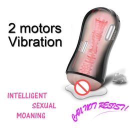 Leten Dual Engine Vibrator Intelligent Sexual Moaning Electric Male Masturbation Realistic Vagina Pussy Adult Sex Toys for Men23835198636