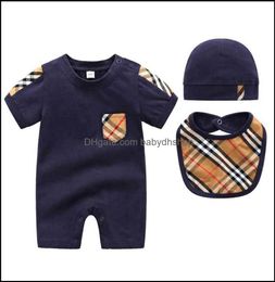 Rompers 2022 Kids Romper Summer Boys And Girls Fashion Newborn Baby Climbing Clothes Brands Girl Rompers Infant Drop Deliv Babydhs8867629