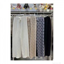designer Knitted wide leg pants with full knit design on the upper body, not flashy and versatile, stylish gray, high-end and easy to match M8WV