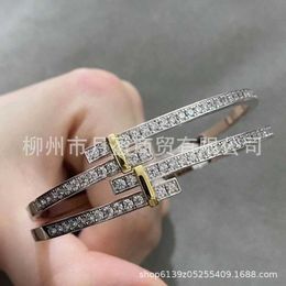 Hot New tiffay 925 Silver Bracelet Counter Quality Light Luxury Fashion LOCK Diamond Inlaid Lock with Gold Plating 933T