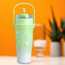 Water Bottles Heat Insulated Bottle Drink Holder Stainless Steel Tumbler Cup With Leak-resistant Straw Reusable For Home