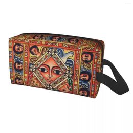 Cosmetic Bags Ethiopian Ancient Art Makeup Bag For Women Travel Organiser Cute Storage Toiletry