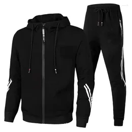 Men's Tracksuits Men Autumn Winter Sport Suits Casual Outdoor Zipper Jackets And Sweatpants Jogging Set Male Fleece Hoodie Tracksuit