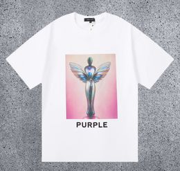 Summer purple Mens Womens T-Shirts designer shirts cotton Loose Casual graphic tee clothes oil painting Vintage Letters Printed graffiti tshirts Man Tops Size S--XL