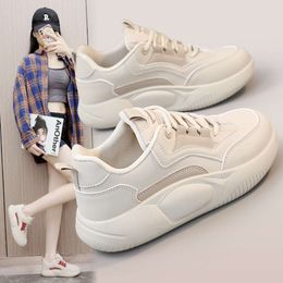 Womens White Q226 Little New Shoe Splicing 2023 Summer Breathable Colour Blocking Increase Thick Sole Casual Board Shoes Sports 95006 s