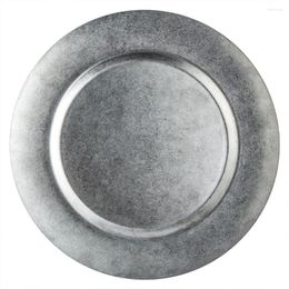 Plates Retro Round Plate Old Frosted Silver Vintage 304 Stainless Steel Dinner Tabletop Organizer Dessert Bread Cake