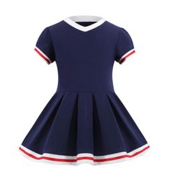 Retailwhole baby girls Navy collar colorcollegiate princess dress causual dresses children fashion Designers Clothes Kids bo5229414