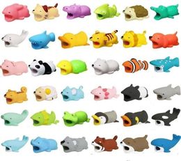 Cable Bite 36styles animal cable Protector Accessory toy dog pig elephant axolotl for iPhone smartphone Charger Cord3223696