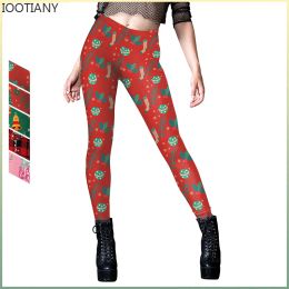 Leggings IOOTIANY 2023 Christmas Cosplay Women's Tights Elk 3d Printed Leggings Sexy Hottie Tight Leggings For Women