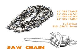 Professional Saw Chain Full Chisel Pitch 325 Gauge 058quot15mm Length 16quot 18quot 20quot 22quot Available6409302