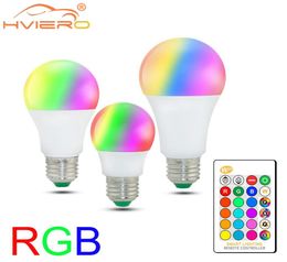 LED Bulbs E27 Smart Control RGB Light Dimmable 5W 10W 15W RGBW Lamp Colourful Changing Bulb Warm White Decor Home3895276