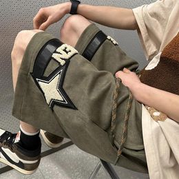 Men's Shorts Y2K Retro Street Trend Cargo Men 2024 Fashion Embroidery Short Pants Harajuku Hip Hop Loose Summer Joggers