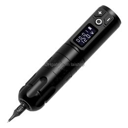 Tattoo Machine Hine Est Ambition Soldier Wireless Pen Battery With Portable Power 1950 Mah Digital Led Display Pmu-Smp Neelde Drop D Dh9A4