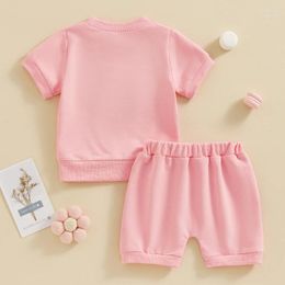 Clothing Sets Toddler Baby Girl Outfits Daddys Ie Short Sleeve Embroidery Top Elastic Born Infant Summer Clothes