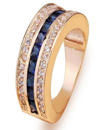 Luxury Female Blue Crystal Jewelry Vintage Yellow Gold Color Wedding Ring Bride Geometry Engagement Rings For Women5350725