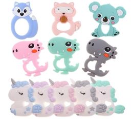 Bpa 10pc Cute Dinosaur Silicone Baby Teether Pendant Teething Necklace Koala Dragon Food Grade Nursing Gift Unicorn Raccoon 24231046