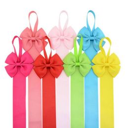 Hair Bow Holder Hairclip Barrette Storage Belt Solid Colour Girl Barrette Holders Ribbon Bow Hair Band Kids Hair Accessories 12 Col2033194