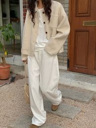 Multi pocket design high-end short jacket for women's winter trend cashmere double-sided woolen coat