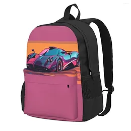 Backpack Speed Sports Car Cartoon 2D Elements Travel Backpacks Boy Designer Breathable School Bags Elegant Rucksack