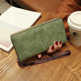 Money Clips Women Long Wallet Casual Pu Leather Solid Multi-purpose Mobile Phone Bag Coin Card wallet Portable Handbag Female L240306