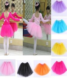 18 colors Top Quality candy color kids tutus skirt dance dresses soft tutu dress ballet skirt 3 layers children pettiskirt clothes5089513