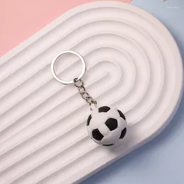 Keychains Simulation Football Basketball Volleyball Tennis Rugby Keychain PVC Creative Mini Key Ring Backpack Pendant Car Accessories Gift