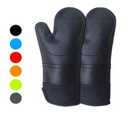 Long Professional Silicone Oven Mitt Heat Resistant Pot Holders Food Safe Flexible Oven Gloves NonSlip Textured Grip JK2005KD5696315