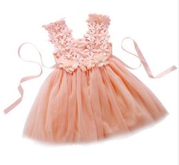 New Baby Girls Party Lace Tulle Flower Gown Fancy Bridesmaid Dress Sundress Girls Dress Little Girl Princess Tutu Gown9853888