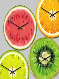 Creative Fruit Wall Clock Lime Modern Kitchen Lemon Clock Watch Home Decor Living Room Clock Tropical Fruit Wall Art Timepieces H01305547