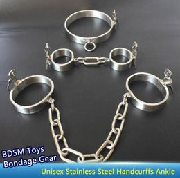 3In1 Bondage Gear Kit BDSM Collar Handcuffs Wrist Ankle Leg Cuffs Restraints Adult Sex Products GN1275173