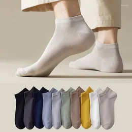 Men's Socks 3 Pairs Set Men 96% Pure Cotton Crew Ankle Soft Breathable Solid Colour Short Low Cut Sock Male High Quality Summer Autumn