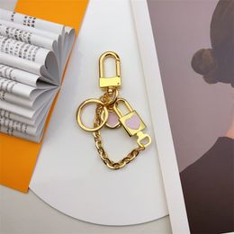 Designer Lock Keychain Luxury Keyring High Quality Car Keychains Lover Gold Metal Jewellery CADENAS Charm Bag Pendant Jewellery Valentines Day Gift