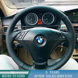 Steering Wheel Covers Customised Car Cover Non-slip Microfiber For BMW E60 (Sedan) 530d 2003-2009 E61 (Touring) 2004 Accessories