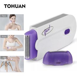 2 in 1 Women Hair Removal Instant Painless Electric Epilator Lady Shaver Female Body Hair Free Sensor Light USB Rechargeable 240221
