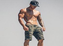 Mens Gym Fitness cotton camouflage shorts Run jogging outdoor sports CalfLength Crossfit Sweatpants Man workout short pants4983851