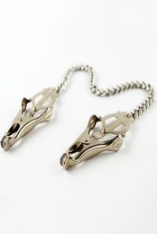 Stainless Steel Japanese Nipple Clamps Clamps Adult BDSM CBT Sex Game Chain Flirting for Couples Soft Plastic Head8859691