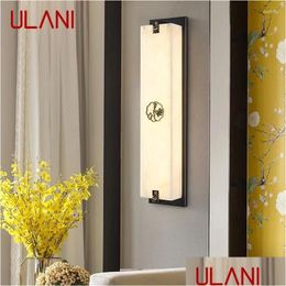 Wall Lamps Ani Contemporary Brass Lamp Led 3 Colours Vintage Marble Creative Sconce Light For Home Living Room Bedroom Drop Delivery Dhhsb