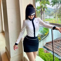 Dresses Golf Women's Suit Long Sleeve Tshirt Quick Drying, Breathable, SweatWicking, Durable, Anti Pilling, Anti Shining Wrap Skirt