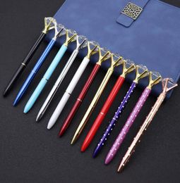 Creative Design Queen039s Sceptre Ball Pen Diamond Crystal Gem Ballpoint Pen Coloured Office Writing Stationery Metal Case Ballp6267047