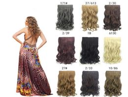 hair piece super long five clip in hair extensions synthetic hair curly thick 1 piece for full head FZP34874602